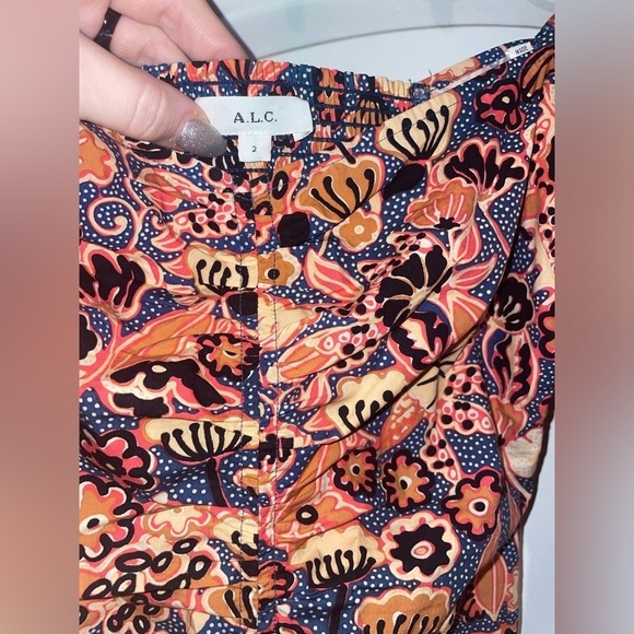 A.L.C Chandler Floral Sweetheart neckline & Puff Sleeve Floral Top 💕 size 2 - Picture 10 of 14